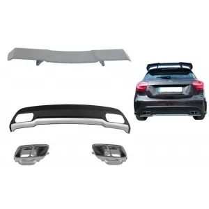 image-69-Diffúzor kipufogóvégekkel és csomagtér spoilerrel Mercedes A-osztály W176 (2012-2018) AMG Sportcsomag modellekhez