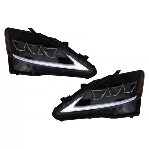 LED DRL Scheinwerfer Dynamisch Blinklicht für LEXUS IS XE20 06-13 Schwarze-image-6047675