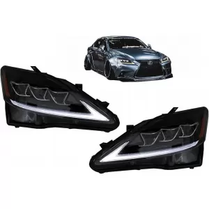 image-20-LED DRL Scheinwerfer Dynamisch Blinklicht für LEXUS IS XE20 06-13 Schwarze