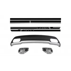 image-22-Difuzor zraka s vrhovima Vrhovi auspuha i crnim naljepnicama za Mercedes A-klasu W176 (2012-2018) Sport Pack