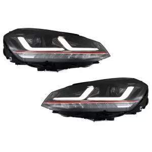 Osram Full LED Headlights with Dynamic Mirror Indicators suitable for VW Golf 7 VII (2012-2017) Red GTI Upgrade Xenon&Halogen