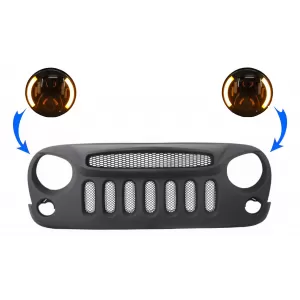 image-61-Spectre hűtőrács maszk JEEP Wrangler JK 07-17 modellekhez, CREE LED fényszórókkal