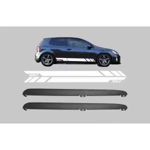 image-39-Seitenschweller für VW Golf VI 6 2008-2014 GTI Look Seite Aufkleber Vinyl Weiß