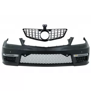 image-42-Stoßstange für Mercedes W204 12+ C63 Facelift Look Kühlergrill GT-R Look