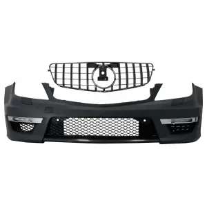 image-43-Stoßstange für Mercedes C-Klasse W204 12+ C63 Facelift Kühlergrill GT-R Schwarz