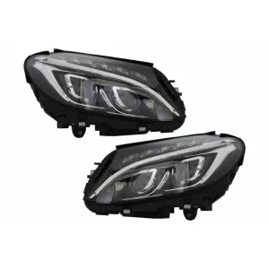 Bara Fata cu Faruri Full LED compatibil cu Mercedes C-Class W205 S205 Limo T-Model (2014-2018) C63 Design-image-6046673