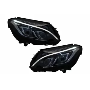 Bara Fata cu Faruri Full LED compatibil cu Mercedes C-Class W205 S205 Limo T-Model (2014-2018) C63 Design-image-6046677