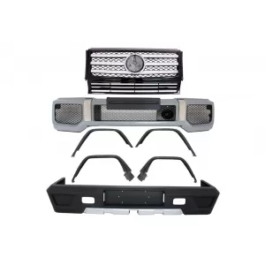 image-61-Potpuni komplet za pretvorbu prikladan za MERCEDES G-Klasa W463 (1989-2017) G63 G65 s prednjom maskom Piano crna / Dizjan s kromiranim prugama
