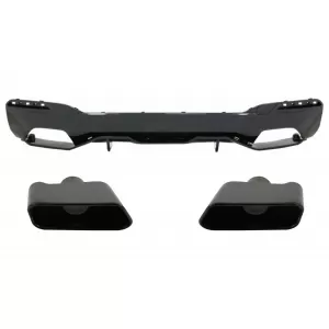 image-25-Diffúzor és kipufogóvég, BMW 5-ös G30 G31 Limo Touring 17-, M Performance fekete