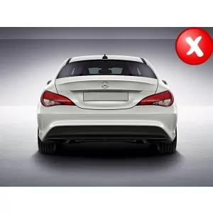 Hátsó lökhárító diffúzor kipufogóvégekkel, króm, Mercedes W117 CLA (2013-2018), Facelift CLA45 dizájn, szénszálas kinézet, AMG lökhárítóhoz-image-6047522