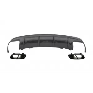 image-51-Diffusor Tipps Schwarz für MERCEDES CLA W117 13-18 Facelift CLA45 Kohlenstoff Look