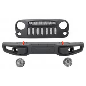 image-74-Fém lökhárító JEEP Wrangler Rubicon JK 07-17 modellekhez, ködlámpával, hűtőráccsal és Spectre maszkkal