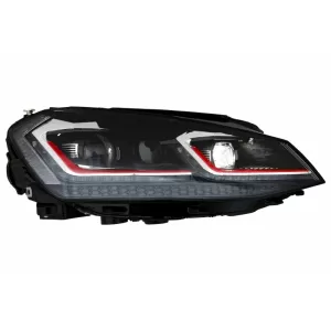 RHD Scheinwerfer LED Dynamisch Wende Gitter für VW Golf 7 VII 13-17 R Look Rot-image-6048467