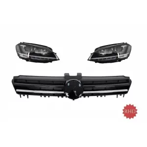 image-73-RHD Scheinwerfer LED Dynamisch Grille für VW Golf 7 VII 12-17 R-Line Look Chrom