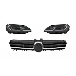 image-67-Fari LED Dinamico Griglia Centrale per VW Golf 7 VII 12-17 R-Line Look Cromo