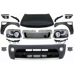 image-18-Body Kit Range Rover Sport L320 05-13 modellekhez, Autobiography dizájn lökhárító, fényszórók, motorháztető és sárvédők