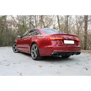 Bara Fata cu Difuzor Bara Spate si Ornamente Evacuare compatibil cu A6 C7 4G Facelift (2011-2014) RS6 Design-image-6048871