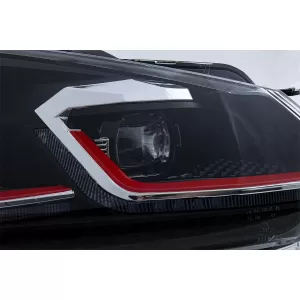 LED Фарове , подходящи за VW Golf 6 VI (2008-2013) с Facelift G7.5 TFSI Look Red Flowing Динамичен Sequential Въртящи се светлини LHD-image-6051895