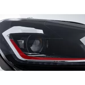 LED Фарове , подходящи за VW Golf 6 VI (2008-2013) с Facelift G7.5 TFSI Look Red Flowing Динамичен Sequential Въртящи се светлини LHD-image-6051896