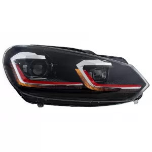 LED Фарове , подходящи за VW Golf 6 VI (2008-2013) с Facelift G7.5 TFSI Look Red Flowing Динамичен Sequential Въртящи се светлини LHD-image-6051897