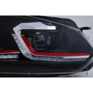 LED Фарове , подходящи за VW Golf 6 VI (2008-2013) с Facelift G7.5 TFSI Look Red Flowing Динамичен Sequential Въртящи се светлини LHD-image-6051901