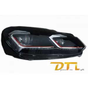 LED Фарове , подходящи за VW Golf 6 VI (2008-2013) с Facelift G7.5 TFSI Look Red Flowing Динамичен Sequential Въртящи се светлини LHD-image-6052880