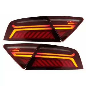 Stoßstange Diffusor Auspuff Tipps Rückleuchten für AUDI A7 4G 2010-2014 RS7 Look-image-6049185