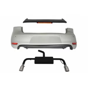 image-48-Hátsó lökhárító kipufogóval VW Golf 6 VI (2008-2012) típushoz, tető spoiler LED féklámpával, GTI kinézet