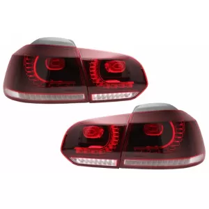 Heckstoßstange für VW Golf 6 VI 08-12 Rücklichter FULL LED Cherry Red GTI Look-image-6049873