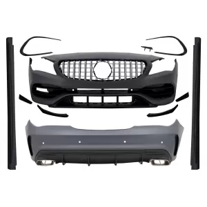 image-28-Kompletan Body Kit prikladan za Mercedes CLA W117 C117 (2013-2018) Facelift CLA45 Dizjan prednje rešetke Krom