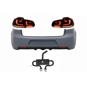 image-39-Stražnji Branik s ispušnim sustavom i stražnjim svjetlima Full LED pogodan za VW Golf VI (2008-2013) R20 Dizjan Dynamic Sequential Turning Light (LHD i RHD)