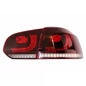 Rear Bumper with Exhaust System and Taillights Full LED suitable for VW Golf VI (2008-2013) R20 Design Dynamic Sequential Turning Light (LHD and RHD)
