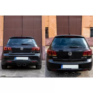 Rear Bumper and Taillights Full LED Turning Light Static Red Smoke suitable for VW Golf VI (2008-2013) R20 Design
