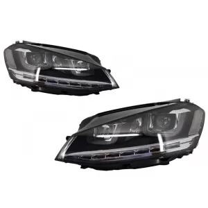 Stoßstange für VW Golf 7 13-17 Scheinwerfer LED Dynamisch Wenden R-Line Look-image-6051405