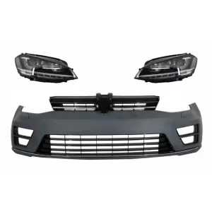 image-43-Prednji Branik s Prednja svijetla 3D DRL Srebrni LED FLOWING dinamička sekvencijalna svjetla za skretanje prikladna za VW Golf VII 7 (2013-2017) R-Line Look RHD