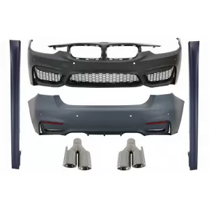 image-17-Body Kit per BMW Serie 3 F30 11-15 F30 LCI 16+ Paraurti scarico M3 Sport Look