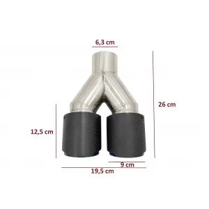 Universal Auspuffspitze Matte Kohlefaser Blau Fertig Auflage Einlass 6,3 cm-image-6054069