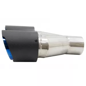 Universal Auspuffspitze Matte Kohlefaser Blau Fertig Auflage Einlass 6,3 cm-image-6054073