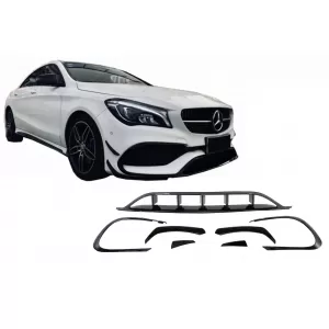 image-30-Splitter Aero Kit für Mercedes CLA W117 Facelift 16-18 CLA45 Look Canards Glänzend schwarz