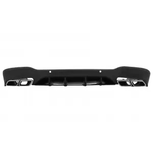 Rear Diffuser suitable for Mercedes GLC X253 SUV (2015-07.2019) GLC63 Exhaust Muffler Tips Silver