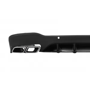 Rear Diffuser suitable for Mercedes GLC X253 SUV (2015-07.2019) GLC63 Exhaust Muffler Tips Silver