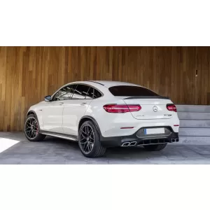 Hátsó lökhárító diffúzor Mercedes GLC C253 Coupe 2015+ GLC63 dizájn, ezüst kipufogóvégekkel-image-6055466