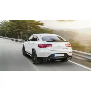 Hátsó lökhárító diffúzor Mercedes GLC C253 Coupe 2015+ GLC63 dizájn, ezüst kipufogóvégekkel-image-6055469