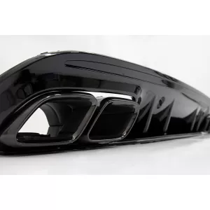 Difuzor cu Ornamente de evacuare compatibil cu Mercedes C-Class W205 S205 (2014-2020) C63S Design pentru bara AMG Sport Line-image-6055669