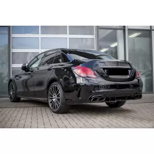 Difuzor cu Ornamente de evacuare compatibil cu Mercedes C-Class W205 S205 (2014-2020) C63S Design pentru bara AMG Sport Line-image-6055676