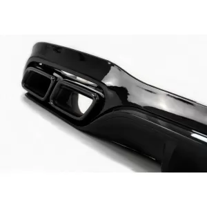 Difuzor Bara Spate cu Ornamente Evacuare compatibil cu Mercedes E-Class W213 (2016-2019) E63 Design Negru Lucios-image-6052010
