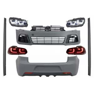 image-63-Kompletan karoserijski komplet prikladan za VW Golf VI 6 MK6 (2008-2013) R20 Dizjan s Prednja svijetla i stražnjim svjetlima dinamičkim svjetlom za okretanje