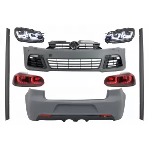 image-65-Kompletan karoserijski komplet prikladan za VW Golf VI 6 MK6 (2008-2013) R20 Dizjan s Prednja svijetla i stražnjim svjetlima dinamičkim svjetlom za okretanje