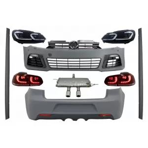 image-74-Kompletan karoserijski komplet prikladan za VW Golf VI 6 MK6 (2008-2013) R20 Dizjan s ispušnim sustavom