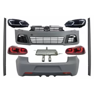 image-75-Kompletan karoserijski komplet prikladan za VW Golf VI 6 MK6 (2008-2013) R20 Dizjan ispušni sustav
